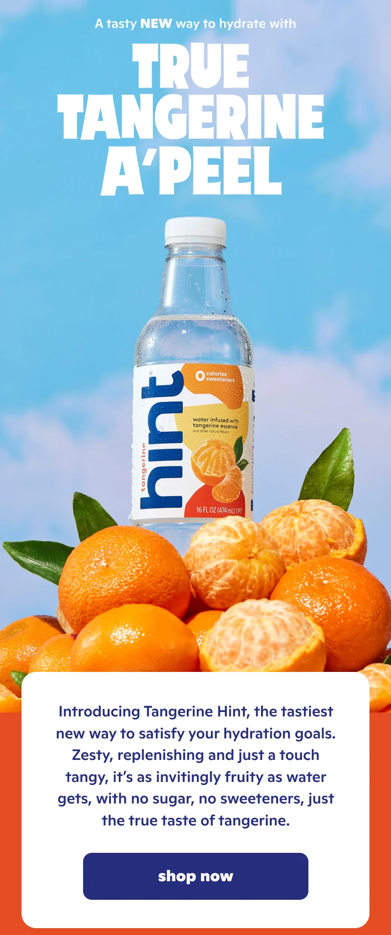 A tasty new way to hydrate with true Tangerine A'peel