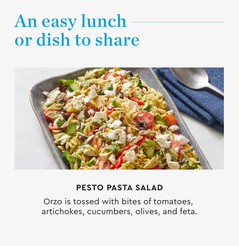 An easy lunch or dish to share | Pesto pasta salad | ORDER NOW