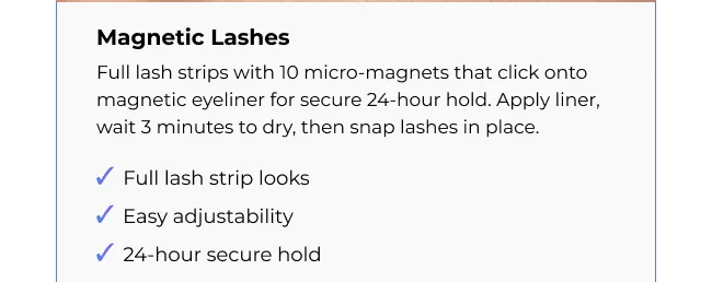 Magnetic Lashes description with key benefits.