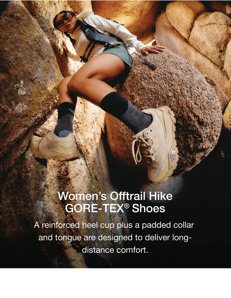 Women's Offtrail Hike GORE-TEX® Shoes. A reinforced heel cup plus a padded collar and tongue are designed to deliver long-distance comfort.