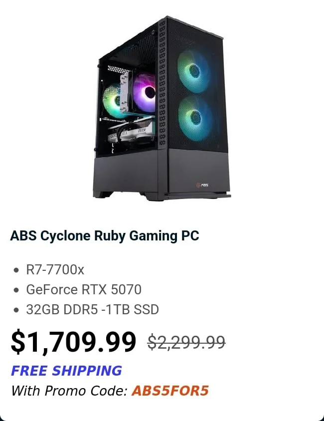 ABS Cyclone Ruby Gaming PC