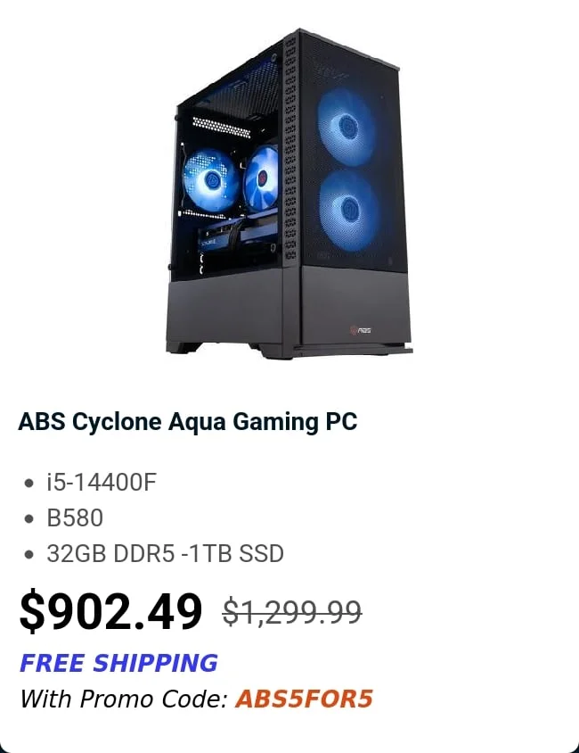 ABS Cyclone Aqua Gaming PC