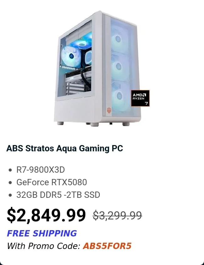 ABS Stratos Aqua Gaming PC