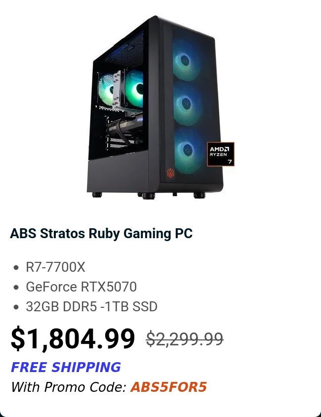 ABS Stratos Ruby Gaming PC