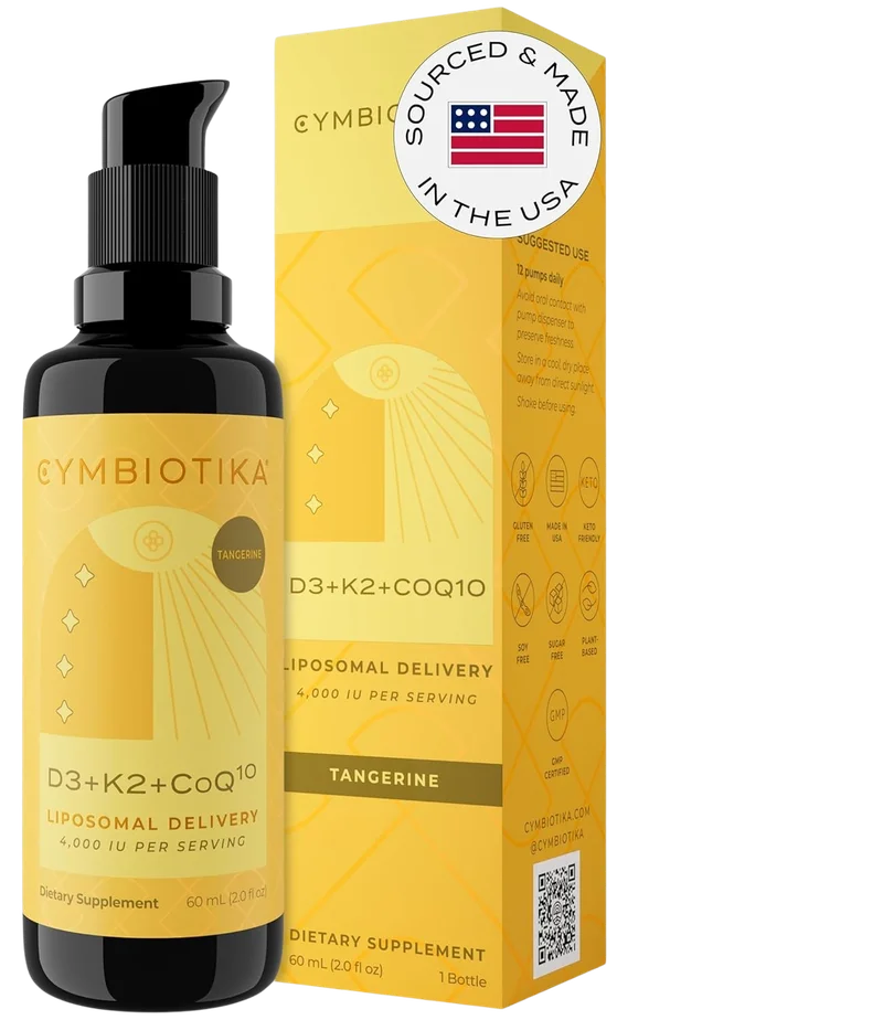 Image of Cymbiotika Vitamin D3 + K2 + CoQ10, Tangerine Flavor
