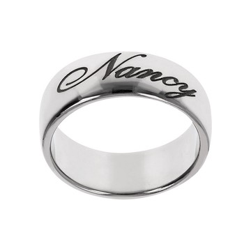 UltraFine Silver Personalized Polished Script B and Ring