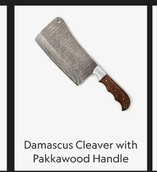 Damascus Cleaver with Pakkawood Handle
