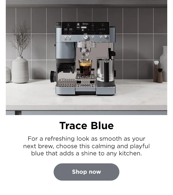 Trace Blue-- For refreshing look as smooth as your next brew, choose this calming and playful blue that adds a shine to any kitchen.