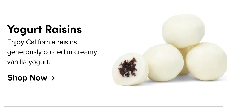 Yogurt Raisins - Single-Serve: Enjoy California raisins generously coated in creamy vanilla yogurt: Shop now