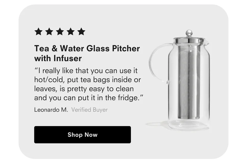 Tea & Water Glass Pitcher with Infuser