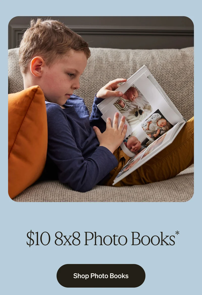 $10 8x8 photo books + 50% Off Almost Everything