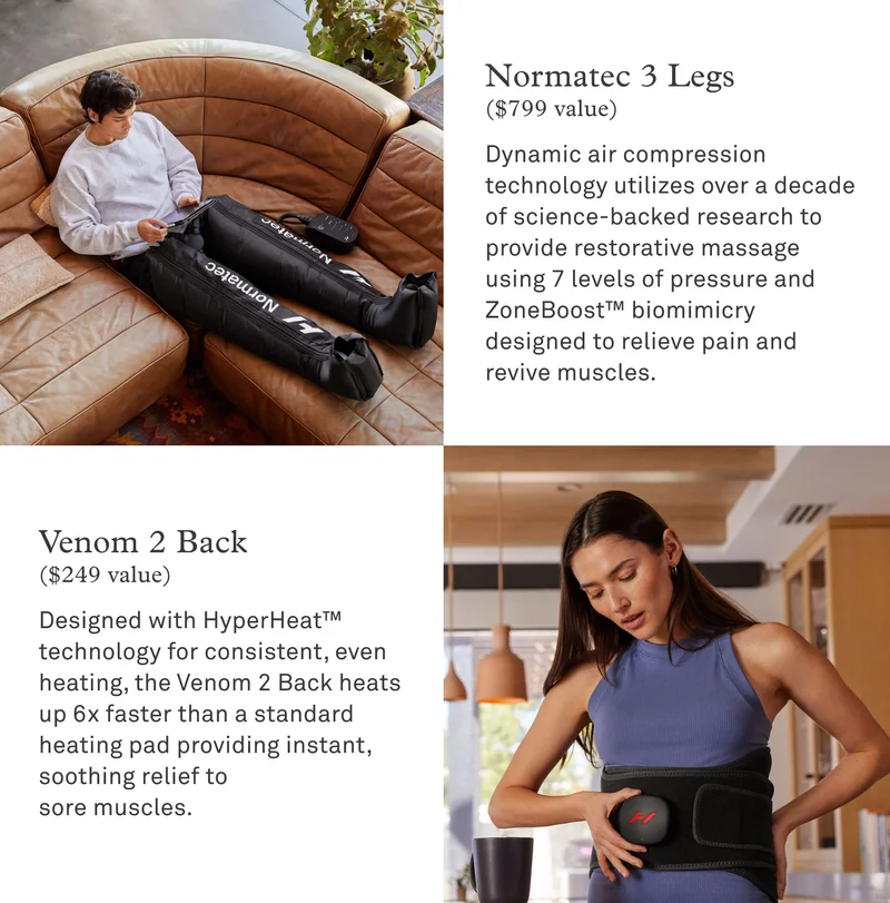 The Prizes: Normatec 3 Legs | Venom 2 Back