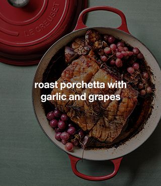 Roast Porchetta with Garlic and Grapes Recipe
