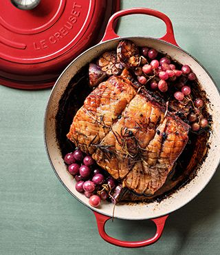 Roast Porchetta with Garlic and Grapes Recipe