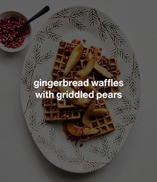 Gingerbread Waffles with Griddled Pears