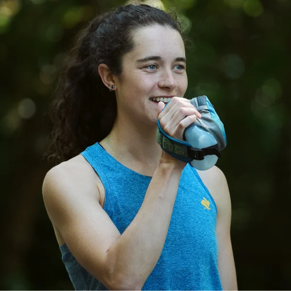 Woman drinking from a bottle