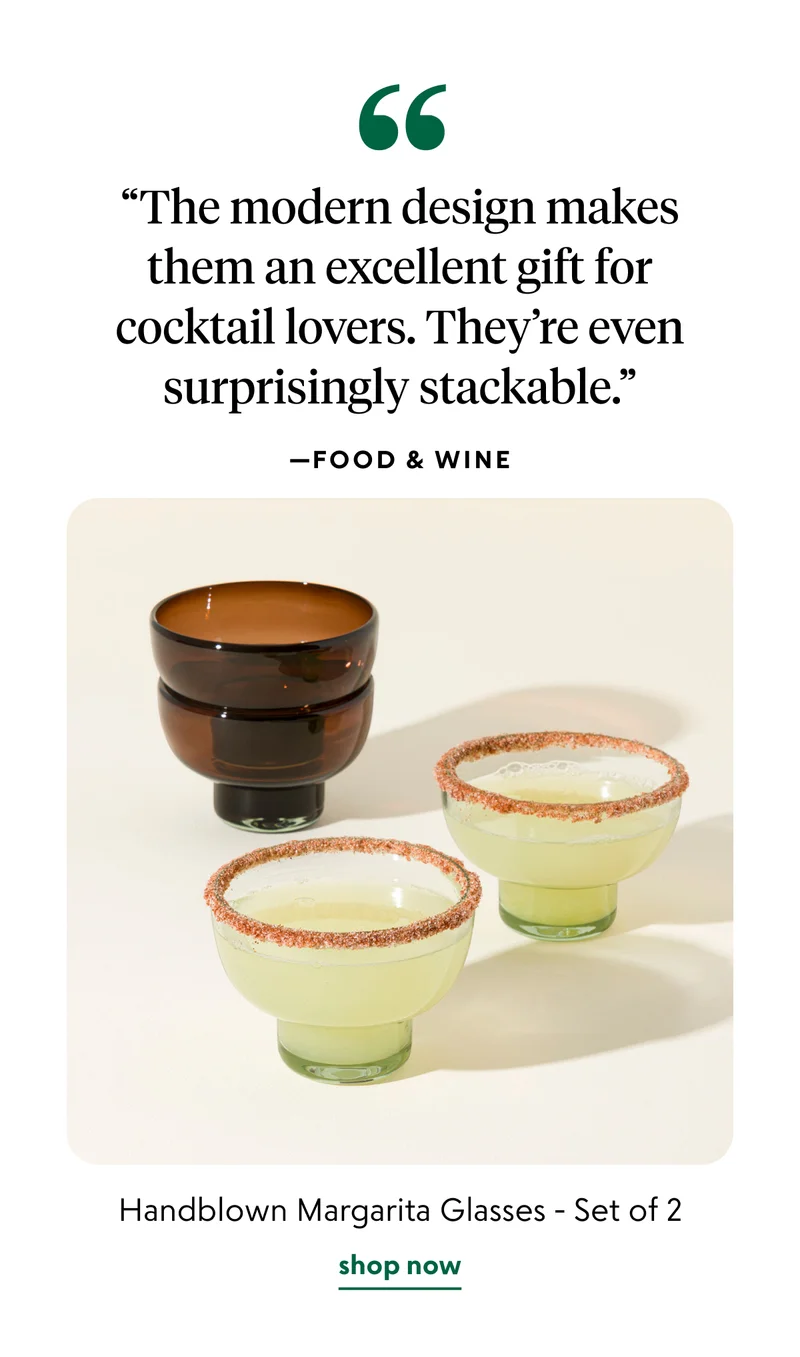Handblown Margarita Glasses - Set of 2