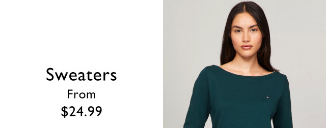 Sweaters starting at $24.99