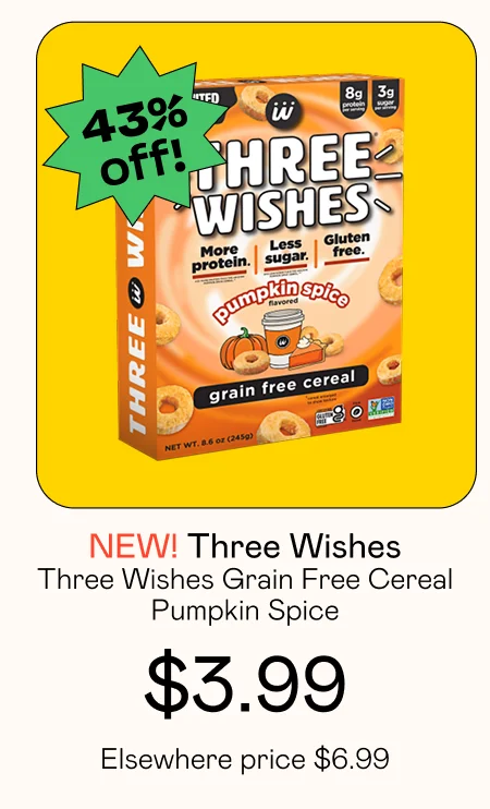 Three Wishes Grain Free Cereal - Pumpkin Spice