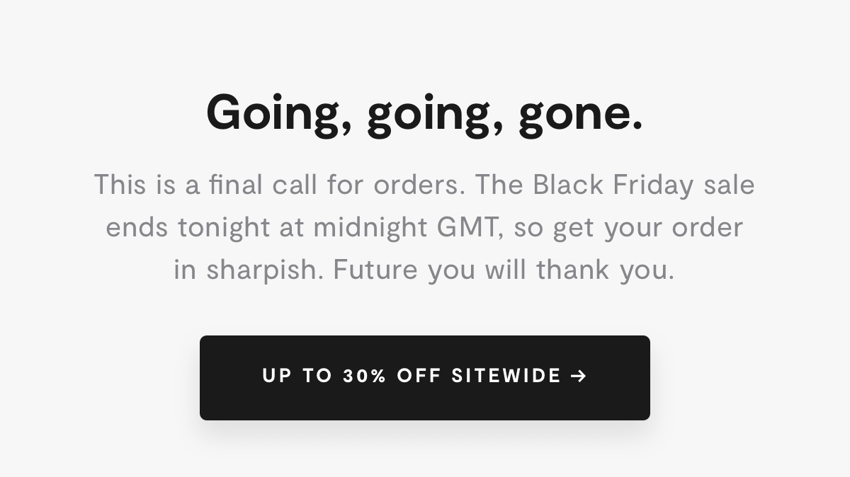 Up to 30% off sitewide