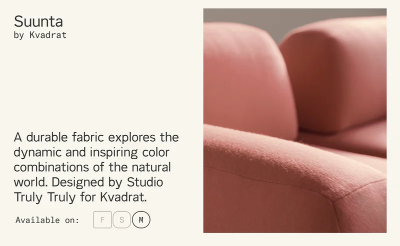 Suunta by Kvadrat. A durable fabric explores the dynamic and inspiring color combinations of the natural world. Designed by Studio Truly Truly for Kvadrat.