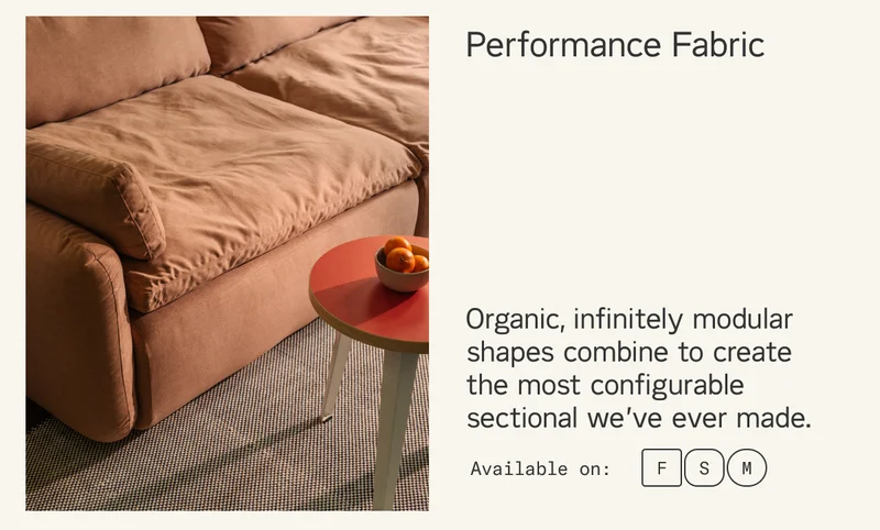 A fabric ideal for high-traffic homes that’s moisture-repellent, stain-resistant and easily cleaned.