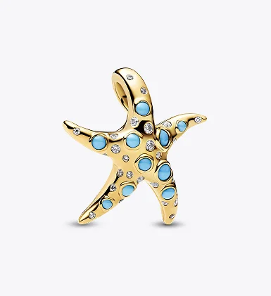 Sparkling Blue Starfish Dangle Charm