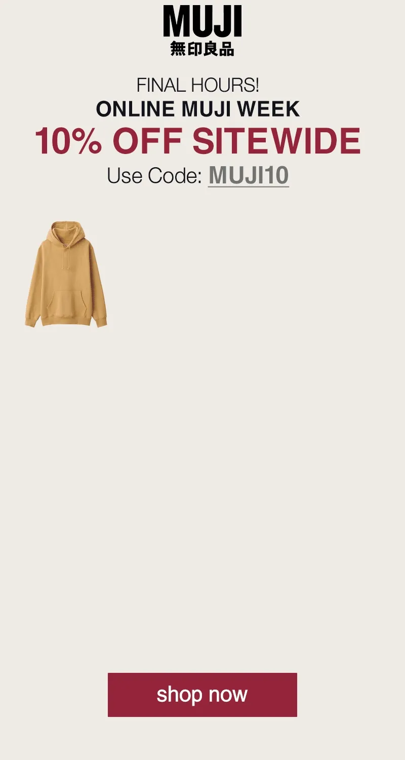 Shop 10% Off Sitewide With Code MUJI10