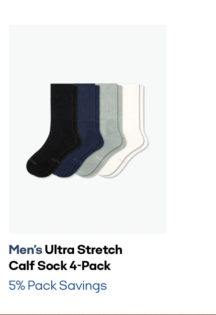 Men's Ultra Stretch Calf Sock 4-Pack 5% Pack Savings
