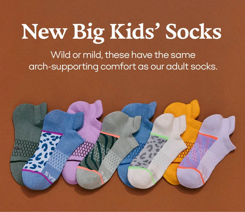 New Big Kids' Socks | Wild or mild, these have the same arch-supporting comfort as our adult socks.