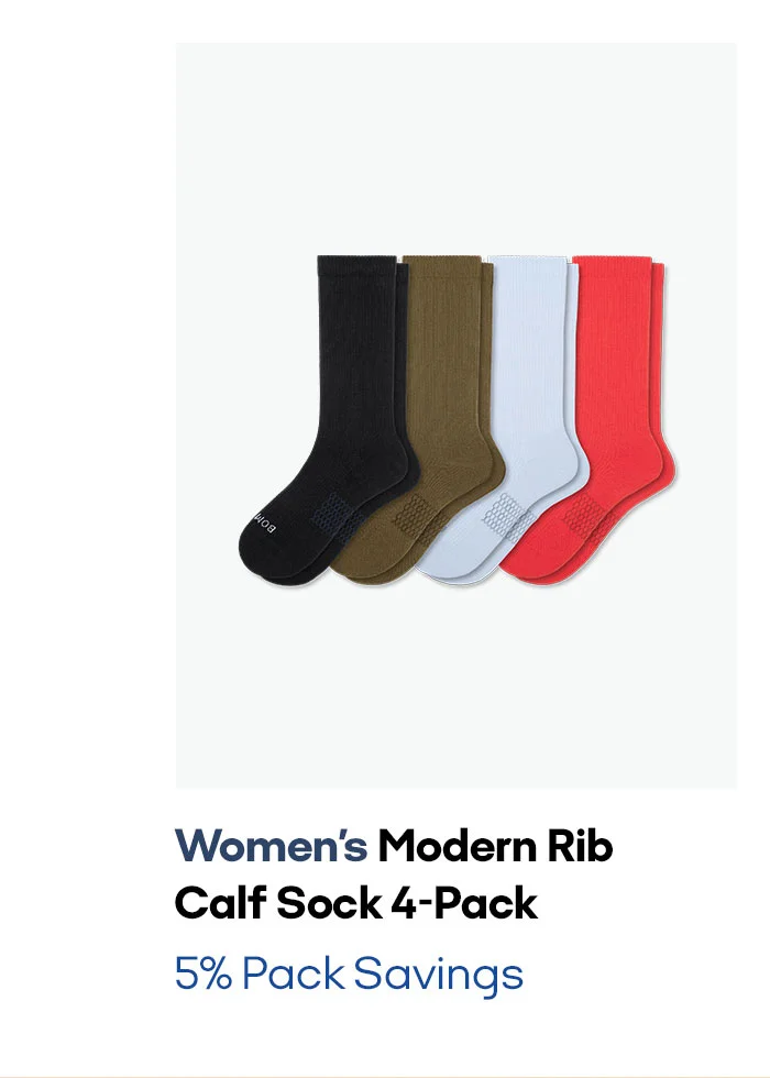 Women's Modern Rib Calf Sock 4-Pack 5% Pack Savings
