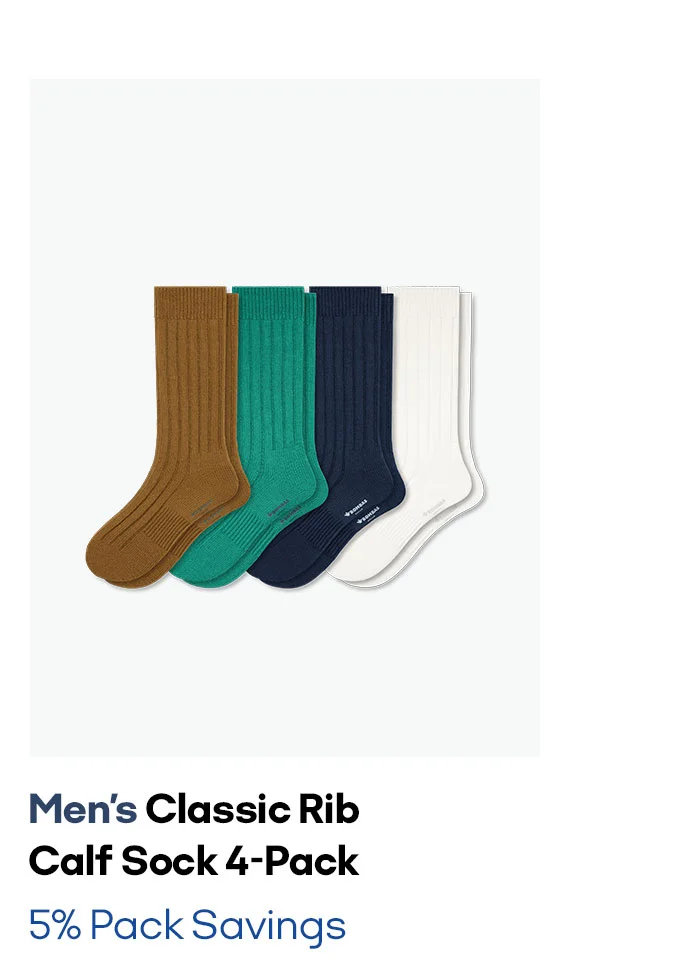 Men's Classic Rib Calf Sock 4-Pack 5% Pack Savings