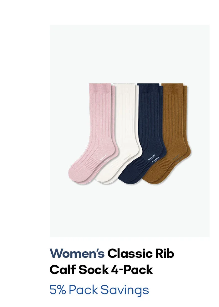 Women's Classic Rib Calf Sock 4-Pack 5% Pack Savings