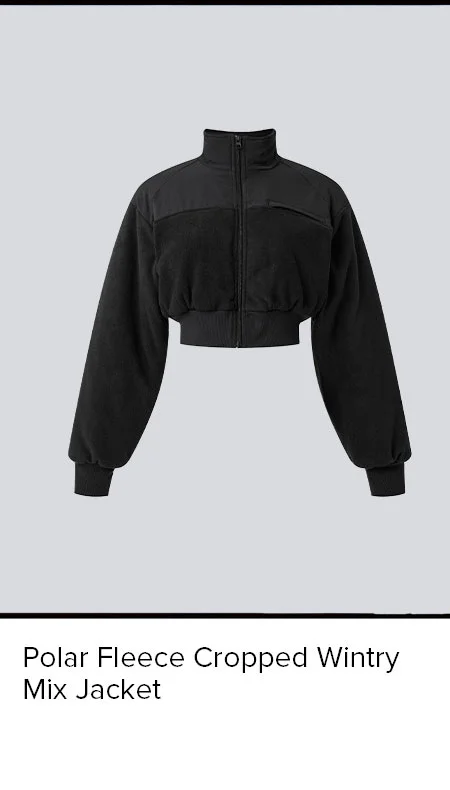 POLAR FLEECE CROPPED WINTRY MIX JACKET