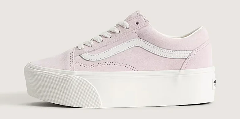 Pale Petal Pink Old Skool Platform Shoe