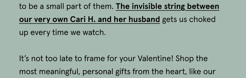 The invisible string between our very own Cari H. and her husband