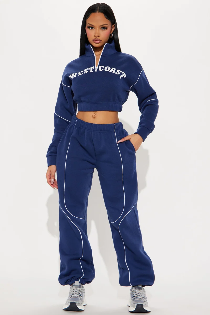 Image of West Coast Fleece Jogger Set - Navy