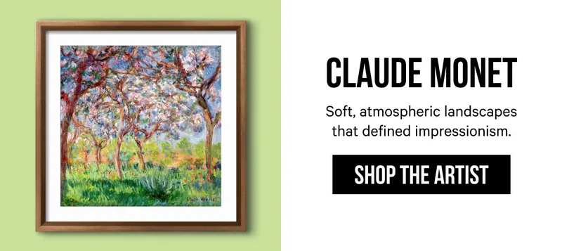 Claude Monet: Soft, atmospheric landscapes that defined impressionism.