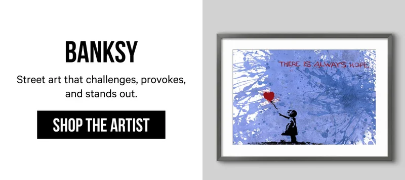 Banksy: Street art that challenges, provokes, and stands out.