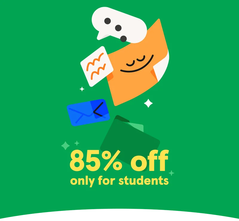 85% off only for students