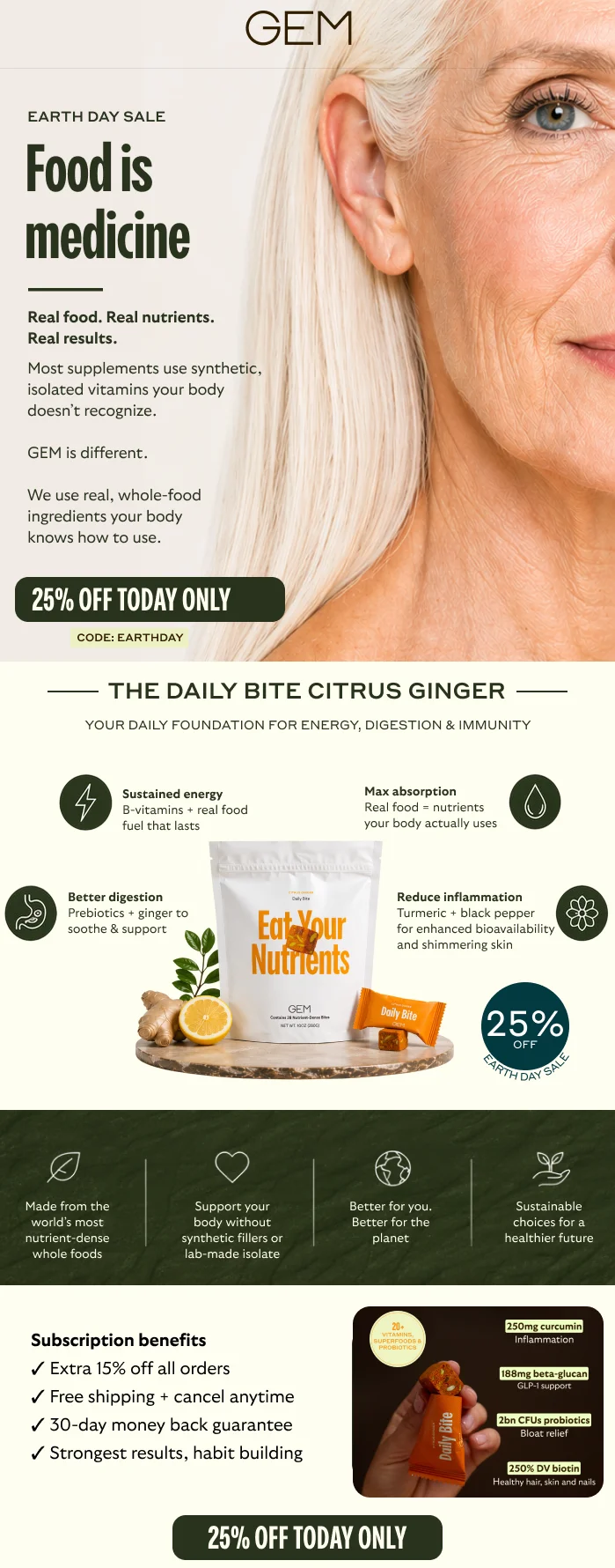 Happy earth day, get 25% off