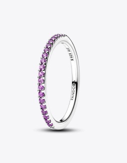 Sparkling Purple Half-Eternity Band Ring