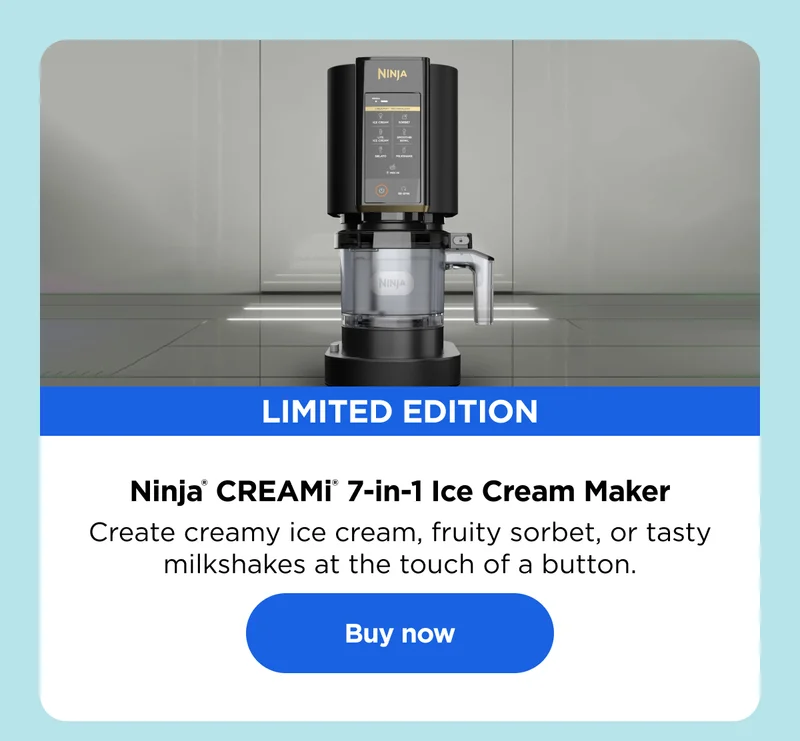 Limited Edition Ninja® Creami® 7-in-1 Ice Cream Maker-- Create creamy ice cream, fruity sorbet, or tasty milkshakes at the touch of a button.