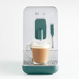 Smeg Matte Jade Green Automatic Coffee and Espresso Machine with Milk Frother