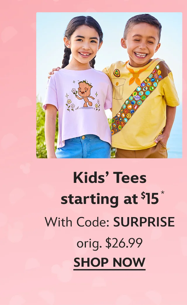 Adult Tees starting at $22.50 orig. reg. $39.99 With Code: SURPRISE | Shop Now