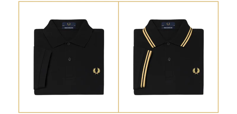 Flat shot images of the Fred Perry Shirt in Black Champagne