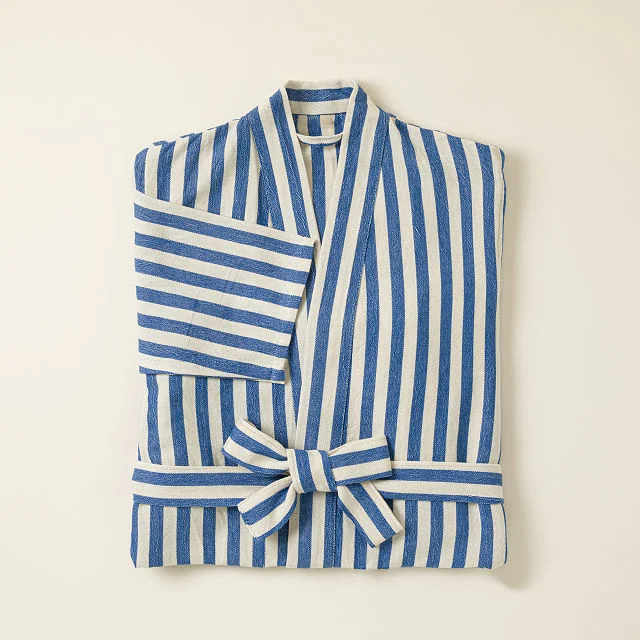 Coastal Stripe Turkish Cotton Robe