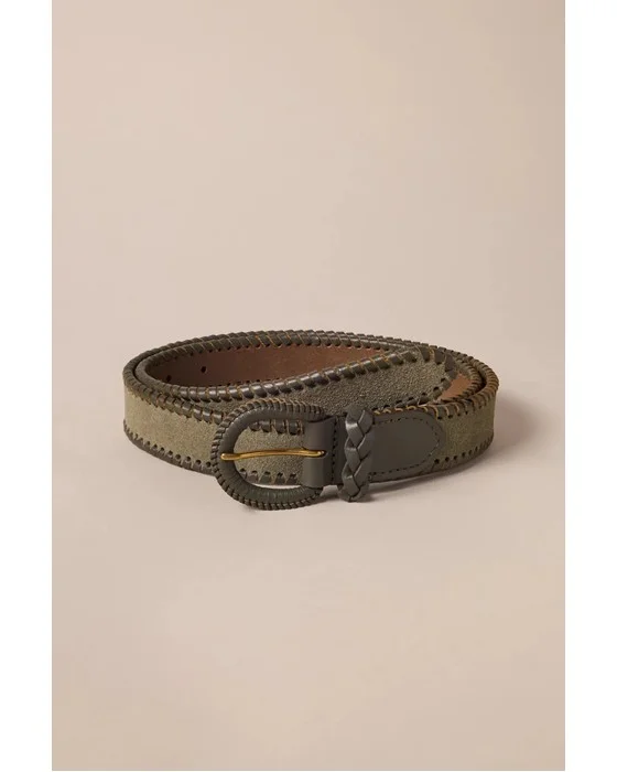 SUEDE LEATHER LACED BELT