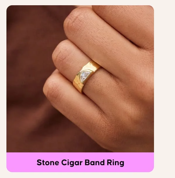 Stone Cigar Band Ring