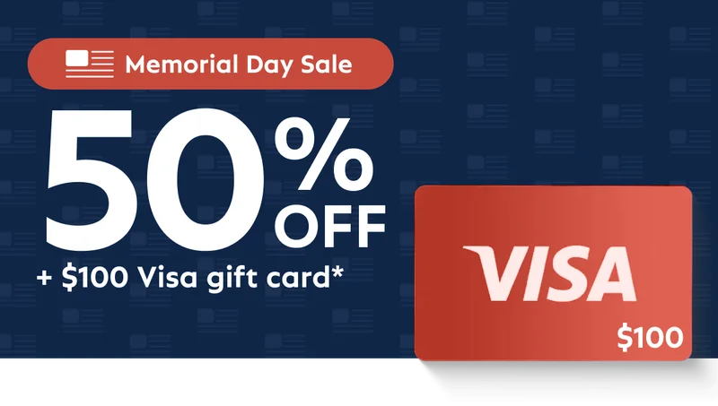 50% off + Visa Gift Card